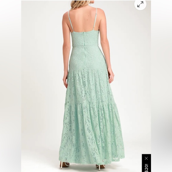 ❤️Mint Green Lace Maxi Dress - Picture 3 of 7